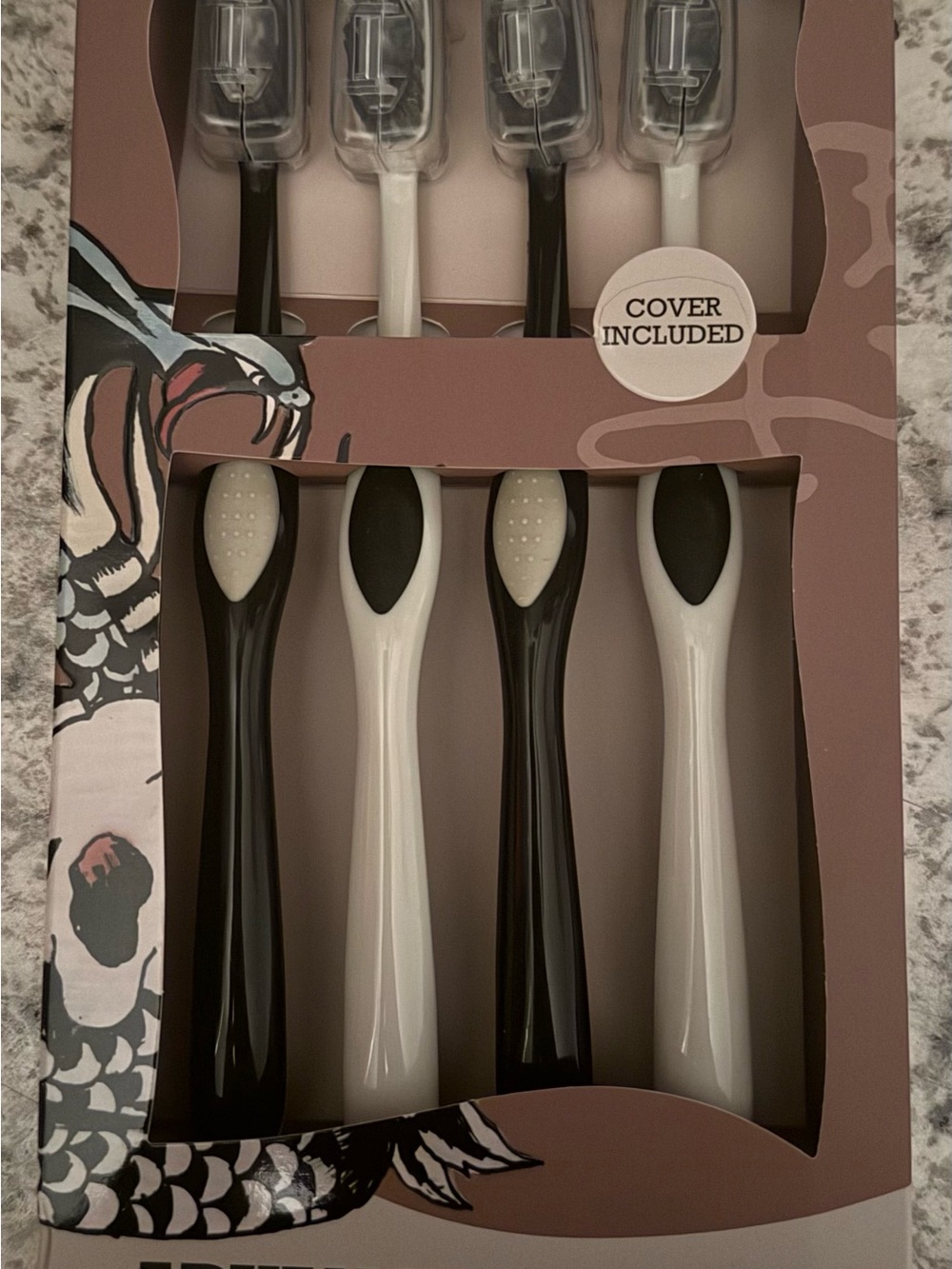 Ed Hardy Brown & Cream Toothbrush Set